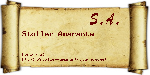 Stoller Amaranta névjegykártya